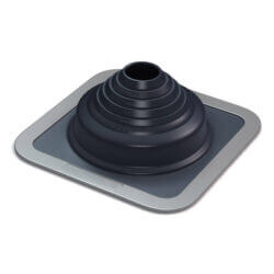 Black hi-temp roof boot with silver border